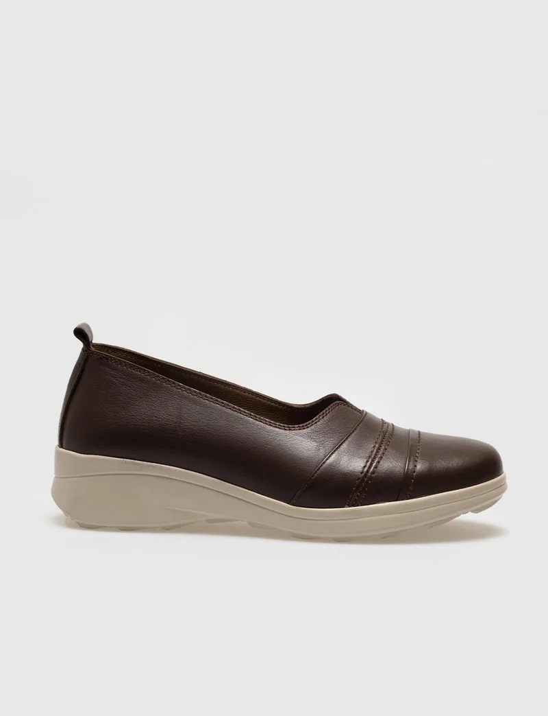 كاباني Genuine Leather Brown Women's Comfort Shoes