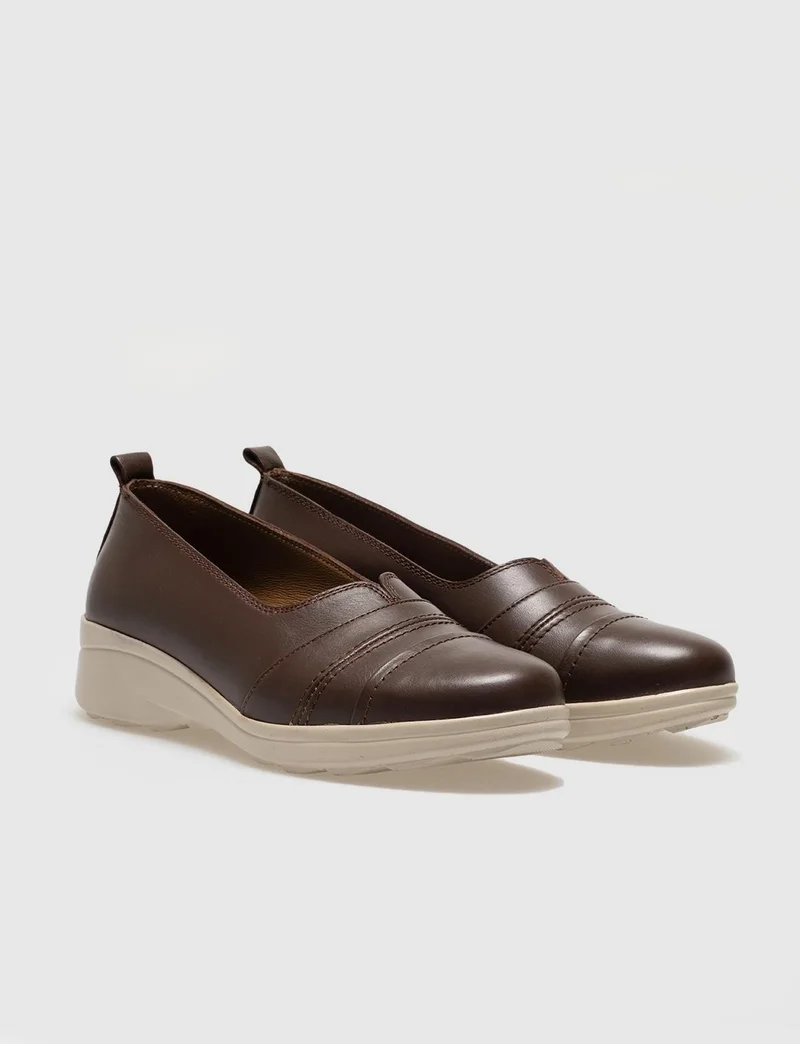 كاباني Genuine Leather Brown Women's Comfort Shoes