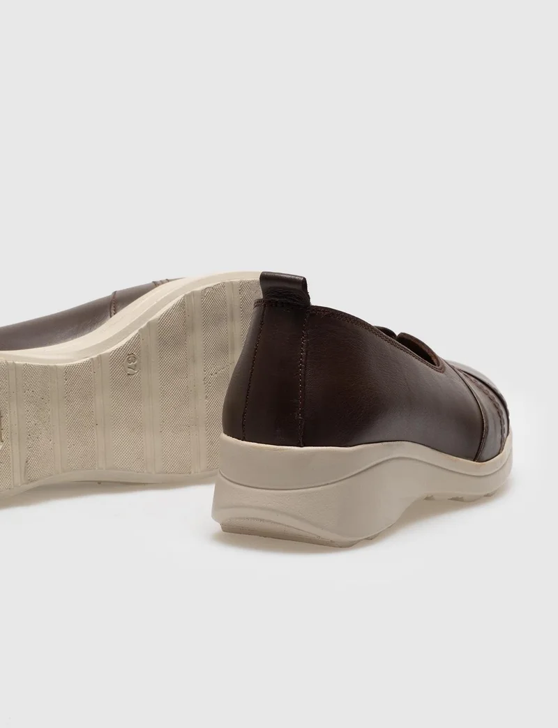 كاباني Genuine Leather Brown Women's Comfort Shoes