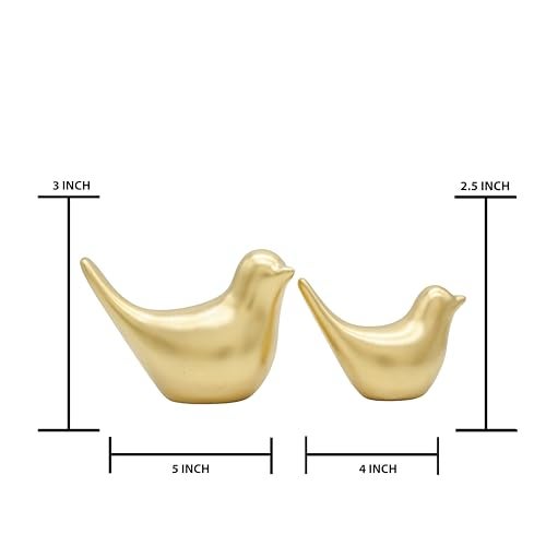 AABCO Bird Set Showpiece Blessing for Home Decor | Living Room, Bedroom, Office Desk, Cabinets (Golden) - Image 3
