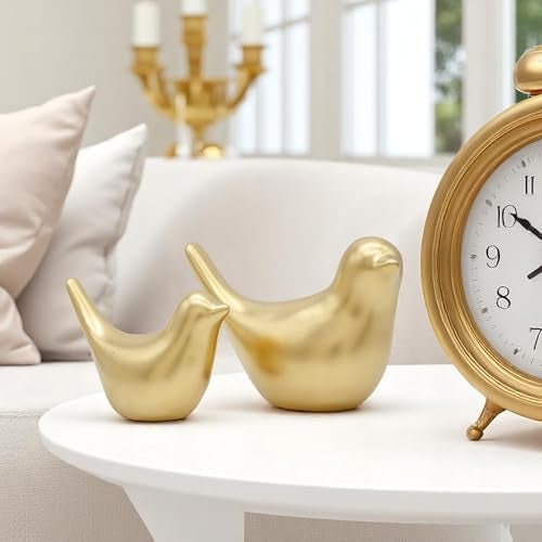 AABCO Bird Set Showpiece Blessing for Home Decor | Living Room, Bedroom, Office Desk, Cabinets (Golden) - Image 5