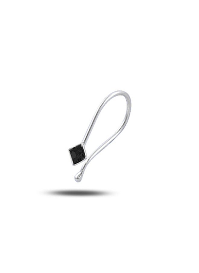 EMNON - 925 Silver, Square Cut Crystal Nose Ring Rhodium Plated 100% Precious Metal Gift for Women- Emnon66NR - Image 1
