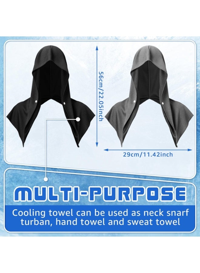 Sunspire Cooling Hoodie Towel 2-Pack, Instant Cooling Towel for Neck and Face, UPF 50 Sun Protection, Cooling Towel for Hot Weather, Headband for Sports, Running, Camping, Cycling and More - Image 3