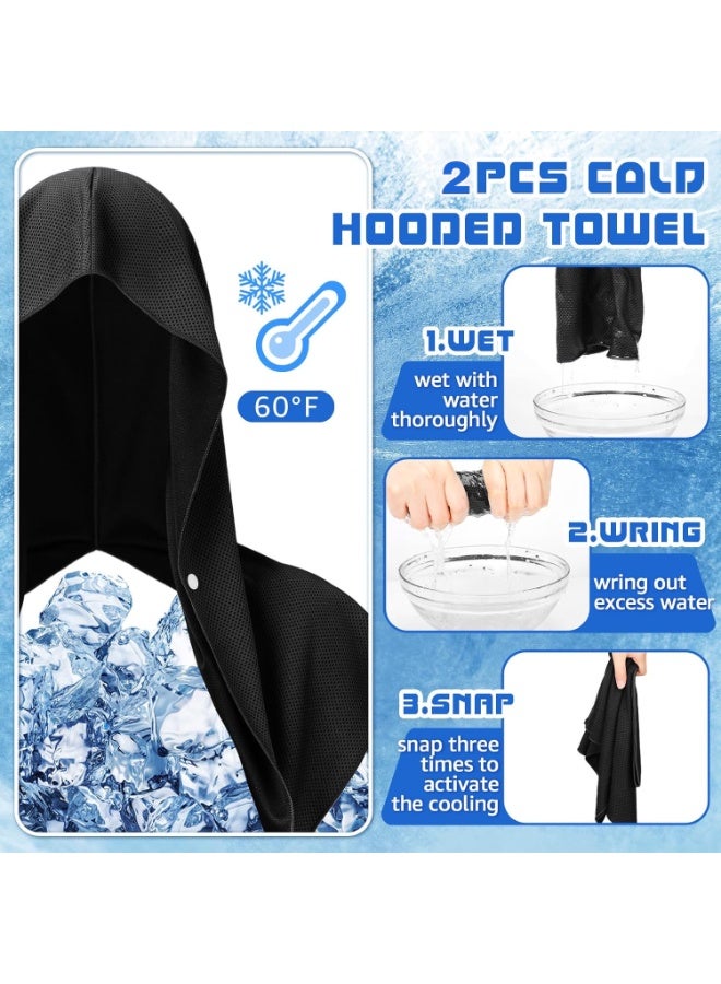 Sunspire Cooling Hoodie Towel 2-Pack, Instant Cooling Towel for Neck and Face, UPF 50 Sun Protection, Cooling Towel for Hot Weather, Headband for Sports, Running, Camping, Cycling and More - Image 5