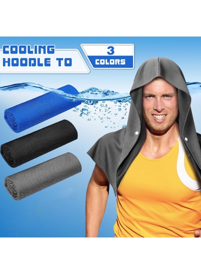 Sunspire Cooling Hoodie Towel 2-Pack, Instant Cooling Towel for Neck and Face, UPF 50 Sun Protection, Cooling Towel for Hot Weather, Headband for Sports, Running, Camping, Cycling and More - Image 2