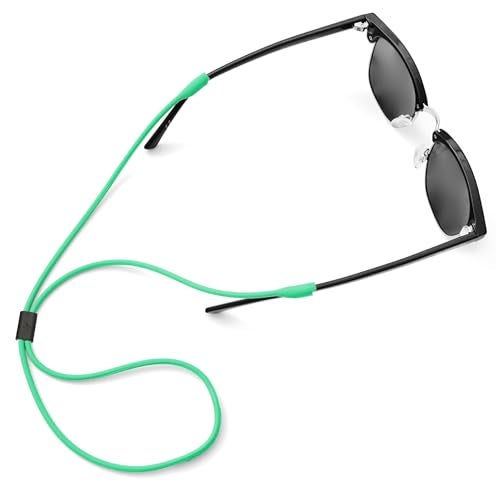 Pilotfish Premium Silicone Sunglasses Strap, Adjustable Glasses Retainer with Unique Passthrough Design – Universal Fit (Green) - Image 1