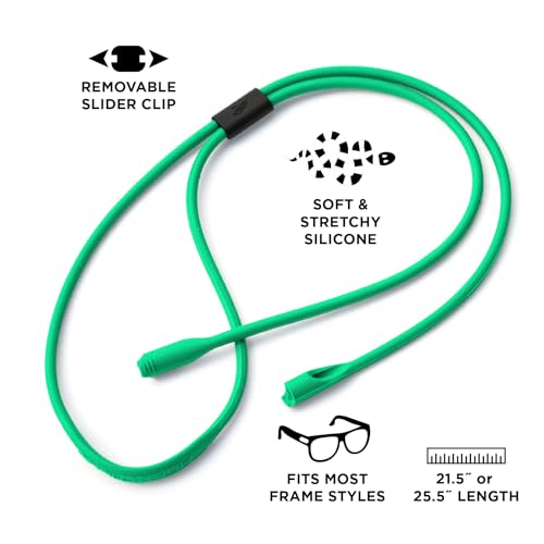 Pilotfish Premium Silicone Sunglasses Strap, Adjustable Glasses Retainer with Unique Passthrough Design – Universal Fit (Green) - Image 2