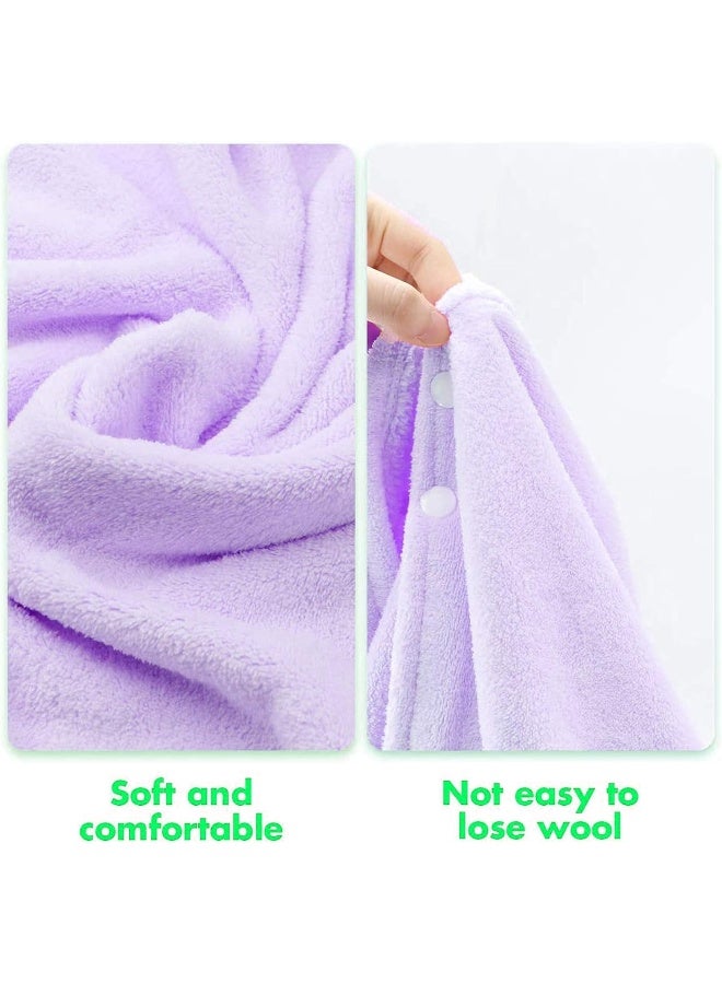 ROMASA Toddler Hooded Bath Towel Ultra Soft Towel Highly Absorbent Bathrobe Blanket for Boys Girls- 27.5" x 55" (Purple) - Image 5