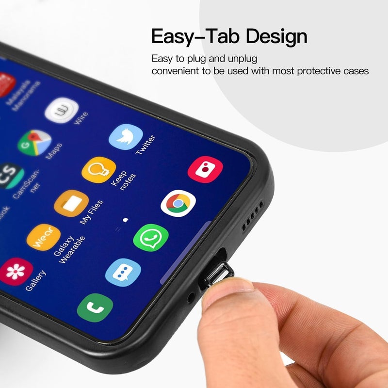 كاست ويف 10 قطع من سدادة الغبار USB C، غطاء حماية من الغبار USB-C، غطاء منفذ USB مع حبل سهل الإمساك وفرشاة تنظيف لـ Samsung Galaxy S25 S24 S23 S22 S21، Pixel، MacBook، جميع أجهزة USB C - Image 3