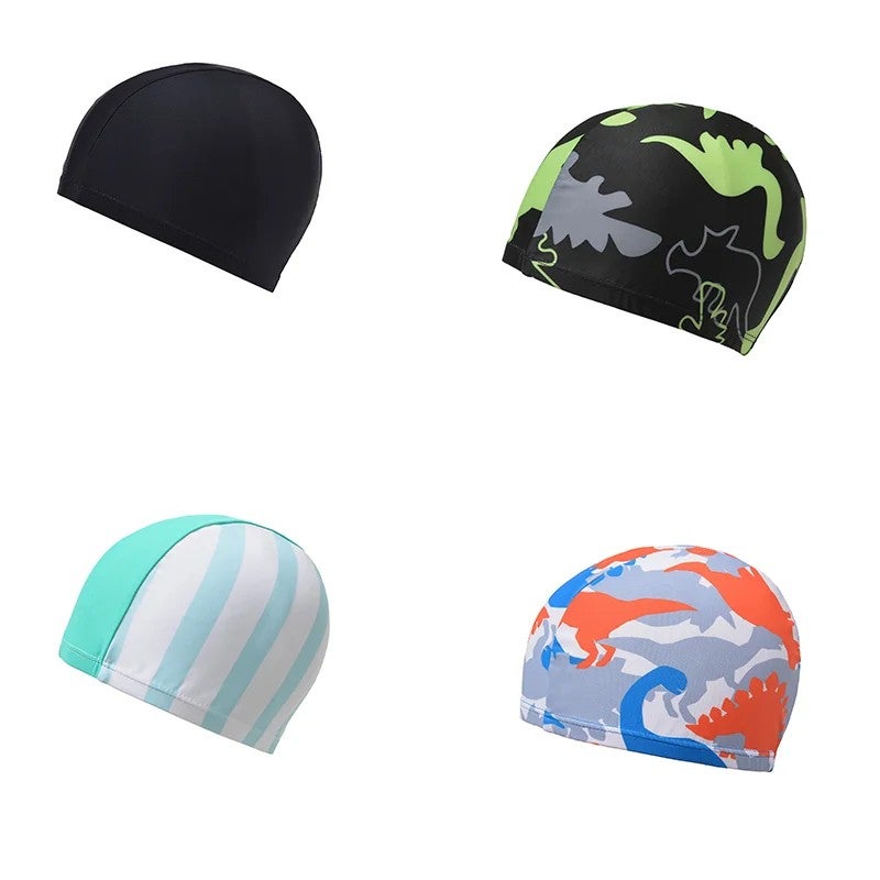 Bluejw Quick Drying Swim Cap for Boys High Elasticity Youth Fabric Swimming Headgear UPF 50+ Waterproof Printed Toddler - Image 1