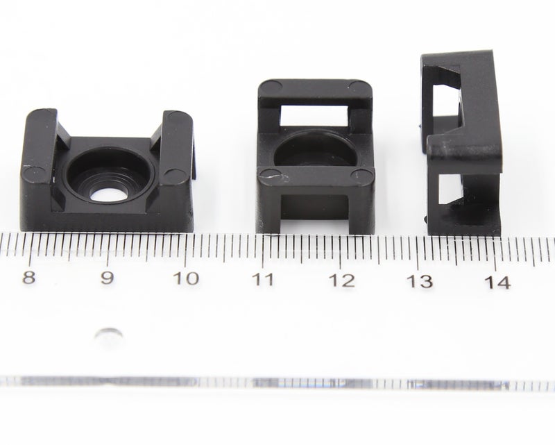 iexcell 100 Pcs Black 9 mm Cable Tie Base Saddle Type Mount Wire Holder - Image 3