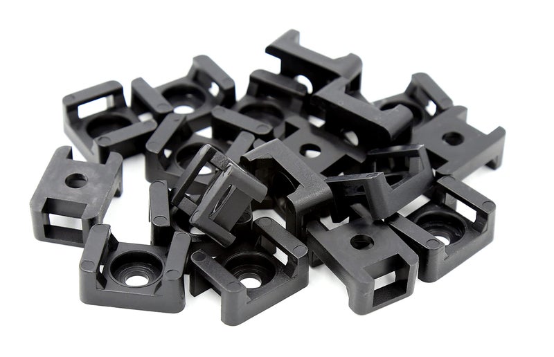 iexcell 100 Pcs Black 9 mm Cable Tie Base Saddle Type Mount Wire Holder - Image 4