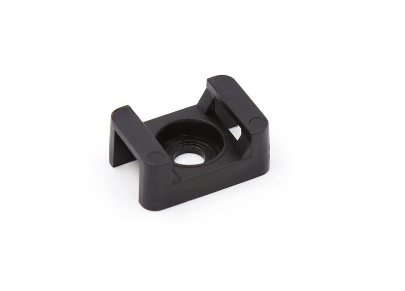 iexcell 100 Pcs Black 9 mm Cable Tie Base Saddle Type Mount Wire Holder - Image 2