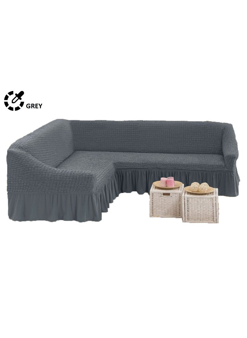 EVORY HOME - Sofa Cover L  Shape Super Stretchable Anti-Wrinkle Slip Flexible Resistant 5.5 Meter - Image 1