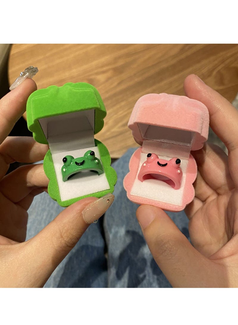 Excefore 4 Pcs Frog Jewelry Boxes, Animal Jewellery Ring Case, Portable Small Jewelry Case, Suitable for Rings, Earrings, Necklaces, Bracelets, Gift for Women Girls - Image 3