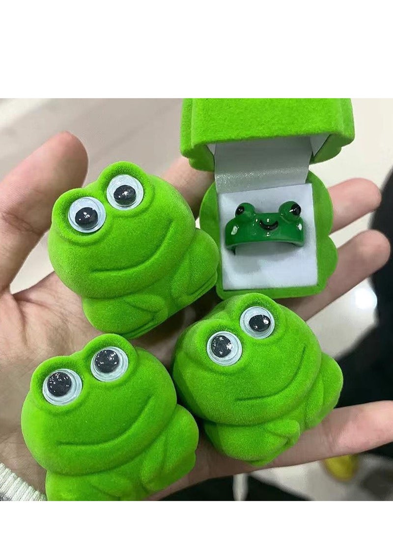 Excefore 4 Pcs Frog Jewelry Boxes, Animal Jewellery Ring Case, Portable Small Jewelry Case, Suitable for Rings, Earrings, Necklaces, Bracelets, Gift for Women Girls - Image 4