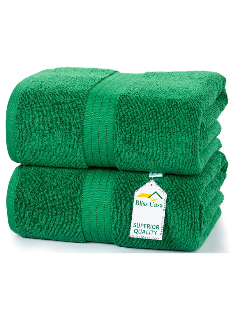 Bliss Casa Bliss Casa Luxurious Jumbo Bath Sheet 90 x 180 cm (2 Pack) - 550 GSM 100% Cotton 20/D Highly Absorbent and Quick Dry Hotel Bath Sheet Set  - Image 1
