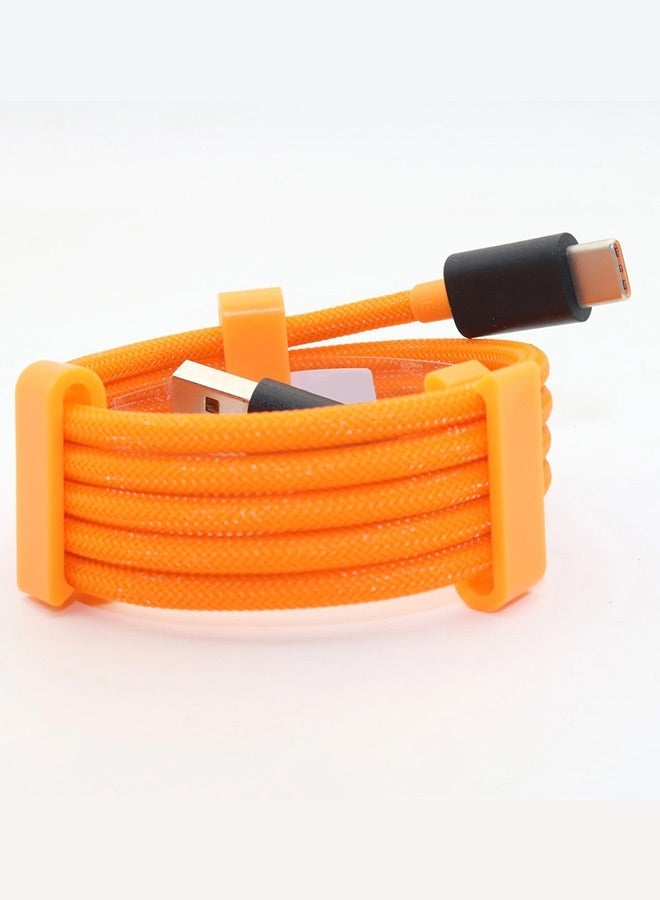 ELTRAZONE Edition USB to Type-C Cable – 1 Meter Fast Charging & Data Sync Cable for Android Smartphones, Tablets, Power Banks, and USB-C Devices – Durable Tangle-Free Design with High-Speed Transfer – Bright Orange Color for Easy Visibility - Image 2