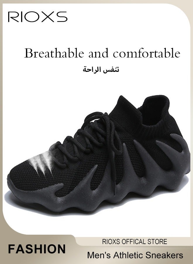 RIOXS Men's Fashion Running Shoes, Outdoor Hiking Trainers For Men, Casual Athletic Walking Sneakers, Mesh Breathable Sports Shoes For Running Jogging, Gym Tennis Shoes Lightweight Sneakers, Mens Athlesiure Trainers  - Image 5