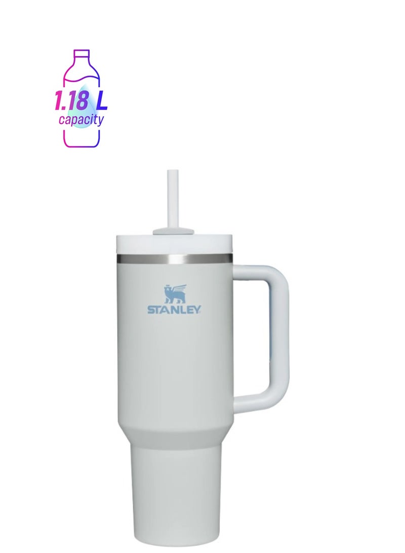 Stanley Stanley Quencher H2.0 FlowState Stainless Steel Vacuum Insulated Tumbler with Lid and Straw for Water, Iced Tea or Coffee Smoothie & More, 40 oz Water Bottle - FOG - Image 1