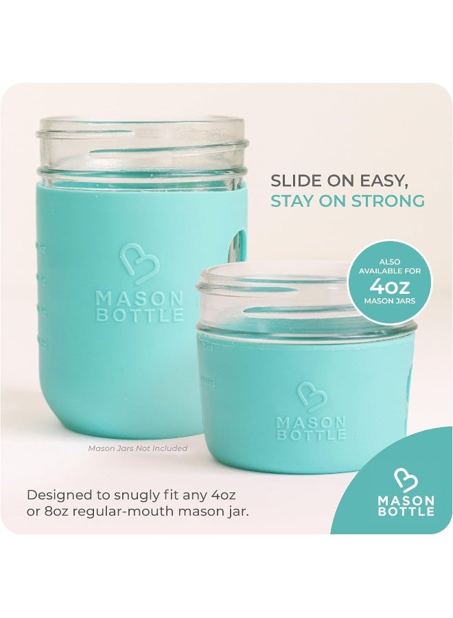 Mason Bottle Silicone Sleeve - Fits Any 8 Ounce Regular-Mouth Mason Jar - Image 5