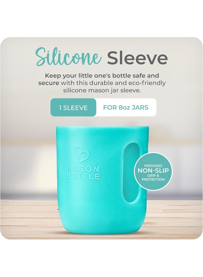 Mason Bottle Silicone Sleeve - Fits Any 8 Ounce Regular-Mouth Mason Jar - Image 2