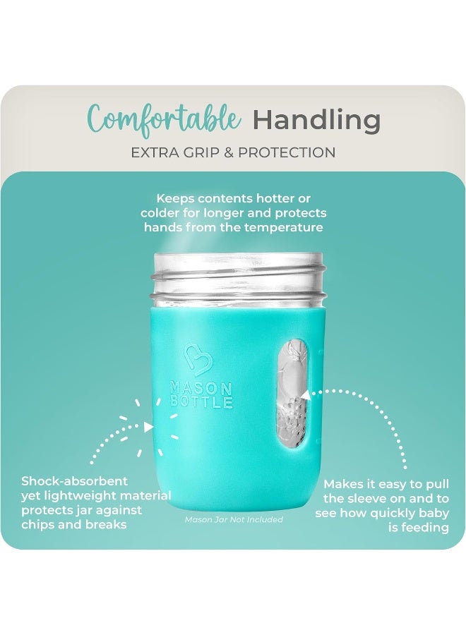 Mason Bottle Silicone Sleeve - Fits Any 8 Ounce Regular-Mouth Mason Jar - Image 3