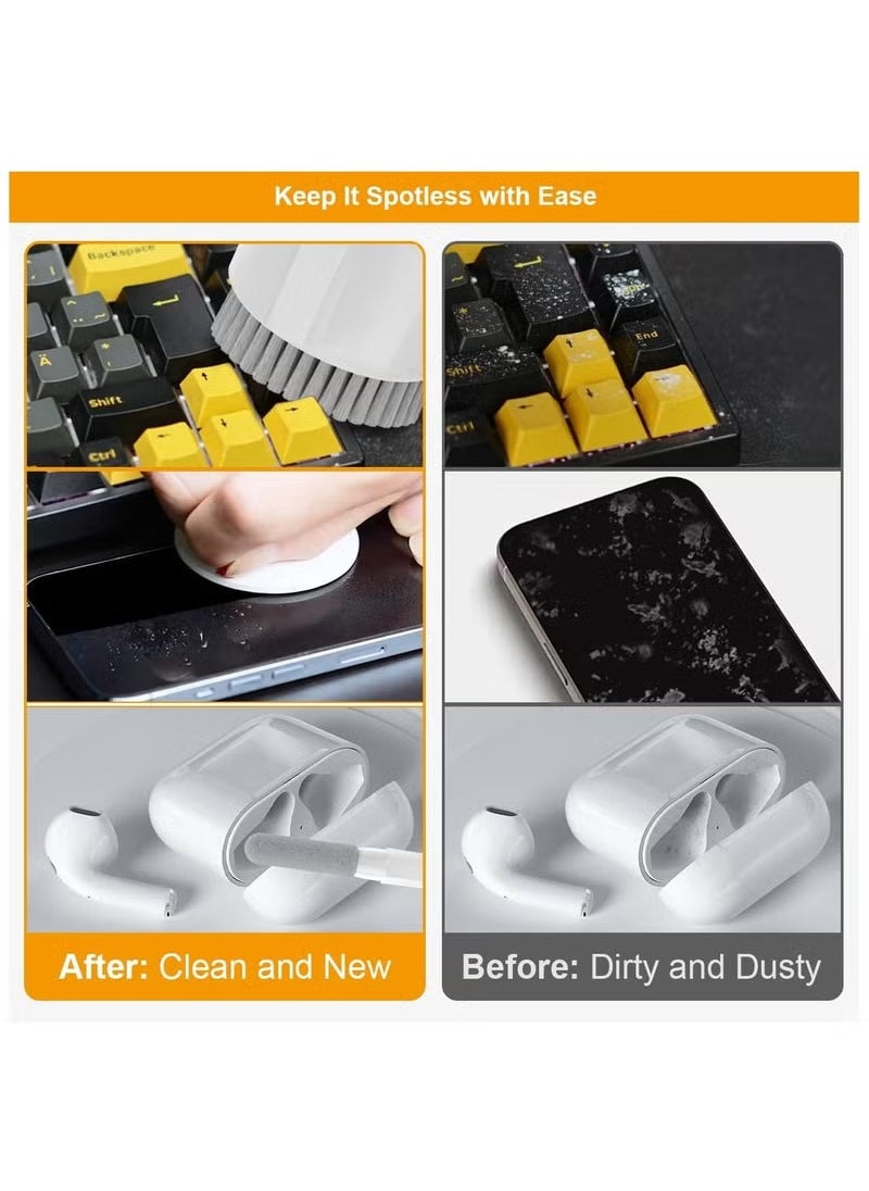Arabest 20 in 1 Multifunctional Cleaner Kit for Electronic Devices, Computer Keyboard Cleaner Kit, Headphones Cleaner Kit for, for Cleaning Laptop Keyboard Earbuds Camera Cellphones(White)  - Image 4