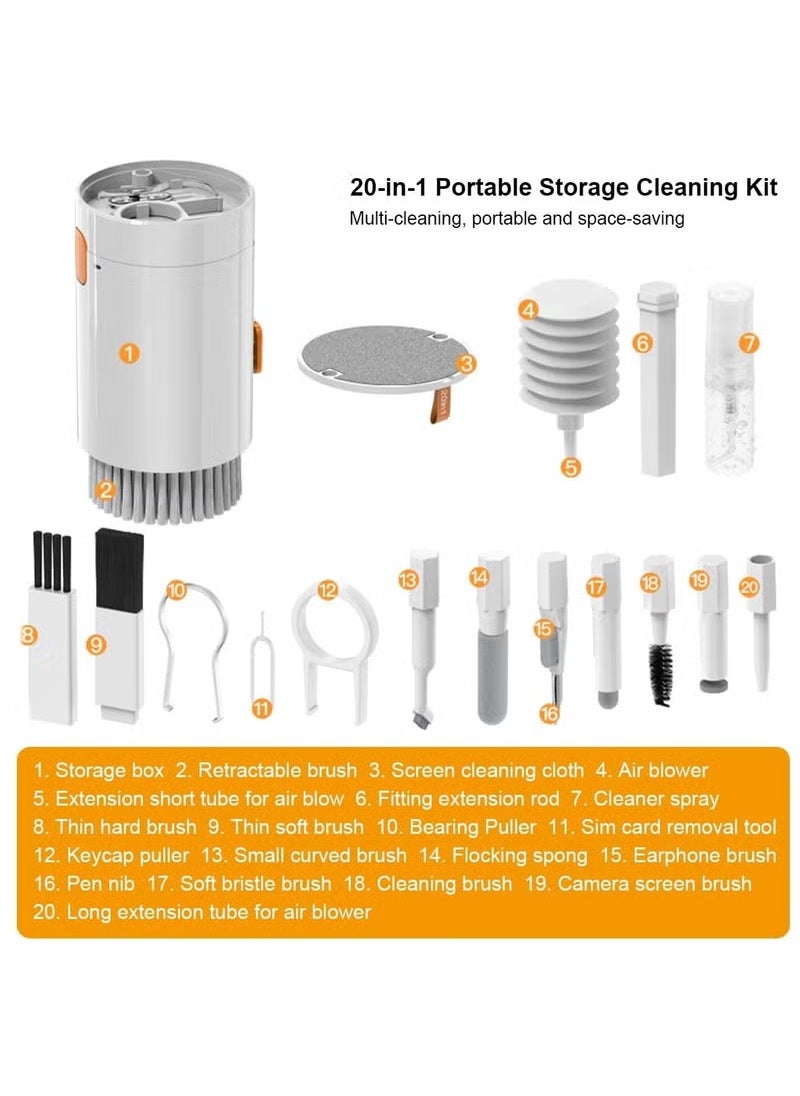 Arabest 20 in 1 Multifunctional Cleaner Kit for Electronic Devices, Computer Keyboard Cleaner Kit, Headphones Cleaner Kit for, for Cleaning Laptop Keyboard Earbuds Camera Cellphones(White)  - Image 5