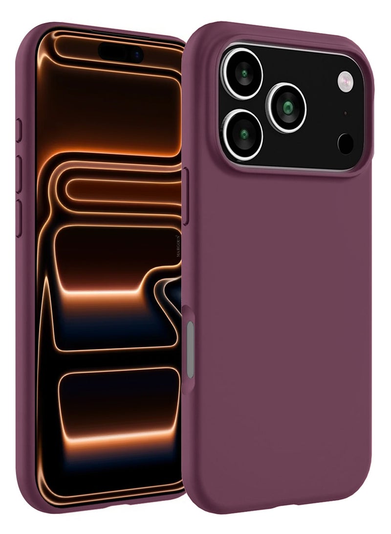 2 Packs Silicone Protective Phone Case for iPhone 17 Pro Max - Soft Anti-Scratch Microfiber Lining Ultra Slim Drop Protection Phone Cover with 3D Screen Protector - Burgundy - Image 2