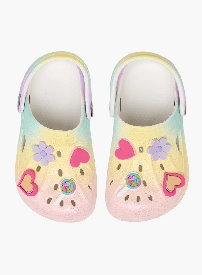 Aqua Jibbitz Accent Clogs with Backstrap