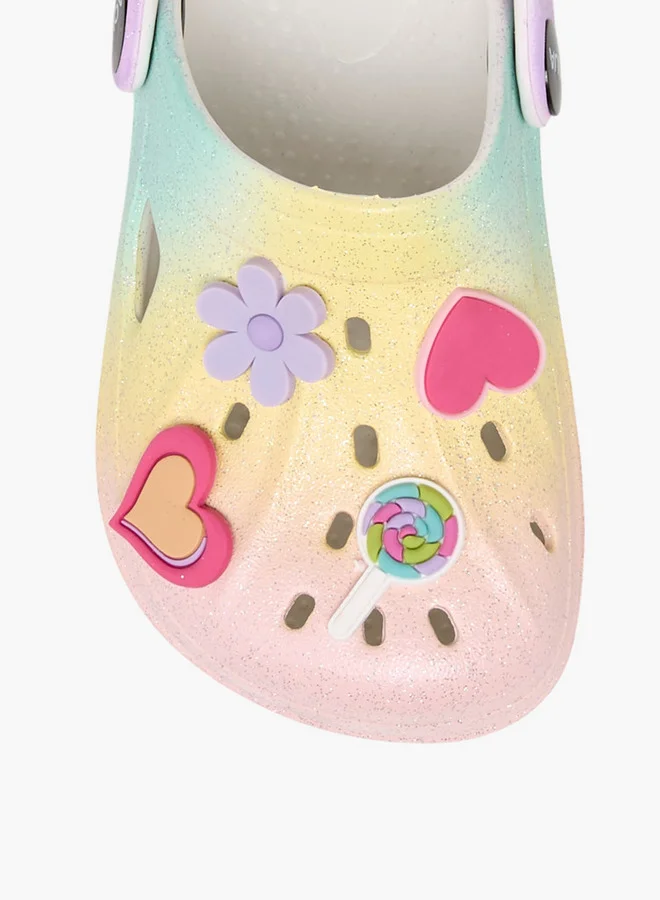 Aqua Jibbitz Accent Clogs with Backstrap