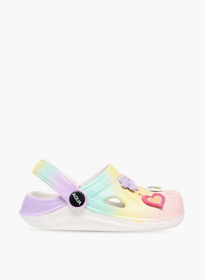 Aqua Jibbitz Accent Clogs with Backstrap