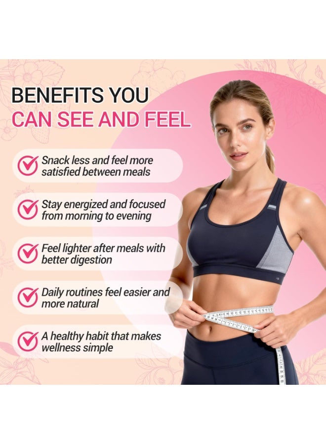 Day Wins Cutting Drink Mix – Satiety u0026 Metabolism Support | Berberine, Chromium, FOS, Yerba Mate u0026 5-HTP | Gut Health u0026 Energy | Sugar-Free, Vegan, Non-GMO | Strawberry Açaí | 30 Sticks - Image 4