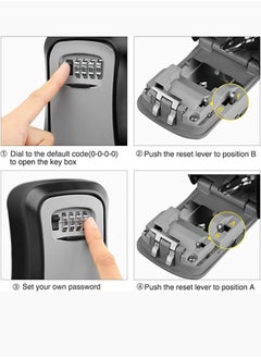 MOSH Key Storage Lock Box Combination Key Safe - Wall Mounted  - Image 4