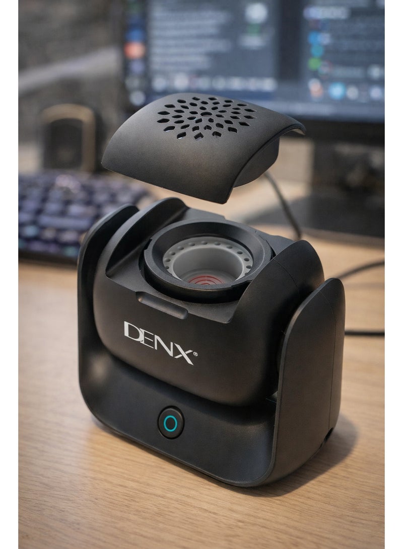 دينكس مبخرة كهربائية DENX DX1925، مبخرة محمولة قابلة لإعادة الشحن للبخور والعود، مزودة بغطاء قابل للتعديل بزاوية 90 درجة، ومؤشر LED، وتصميم سريع التسخين وخالي من الدخان، مناسبة للمنزل والمكتب والسيارة. - Image 4