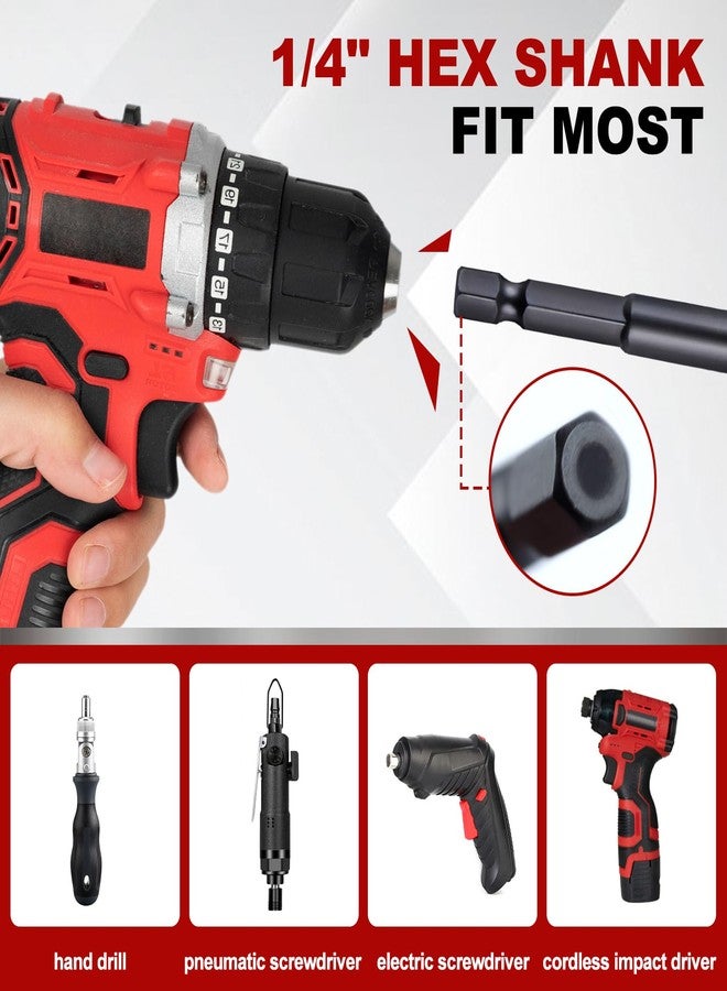 LEONTOOL 3/8" محول تأثير بت مقبس مربع، 10 قطع 1/4" سداسي إلى 3/8" محول مقبس مثقاب محرك، مجموعة محول مقبس تأثير لمفك التأثير، بتات مفك مقبس تمديد للسيارات DIY، أسود - Image 4