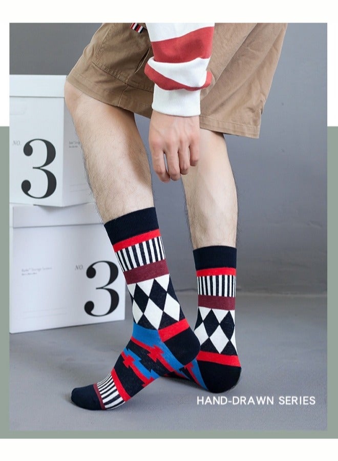 ARUWA 6 Pairs Men's Funny Socks Cotton Novelty Colorful Crew Socks Soft Breathable Dress Socks for Casual and Gift  - Image 2