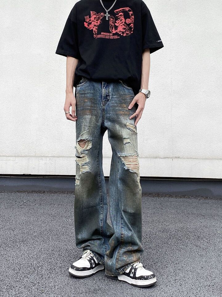 Unisex Casual Daily Denim Jeans - Image 1