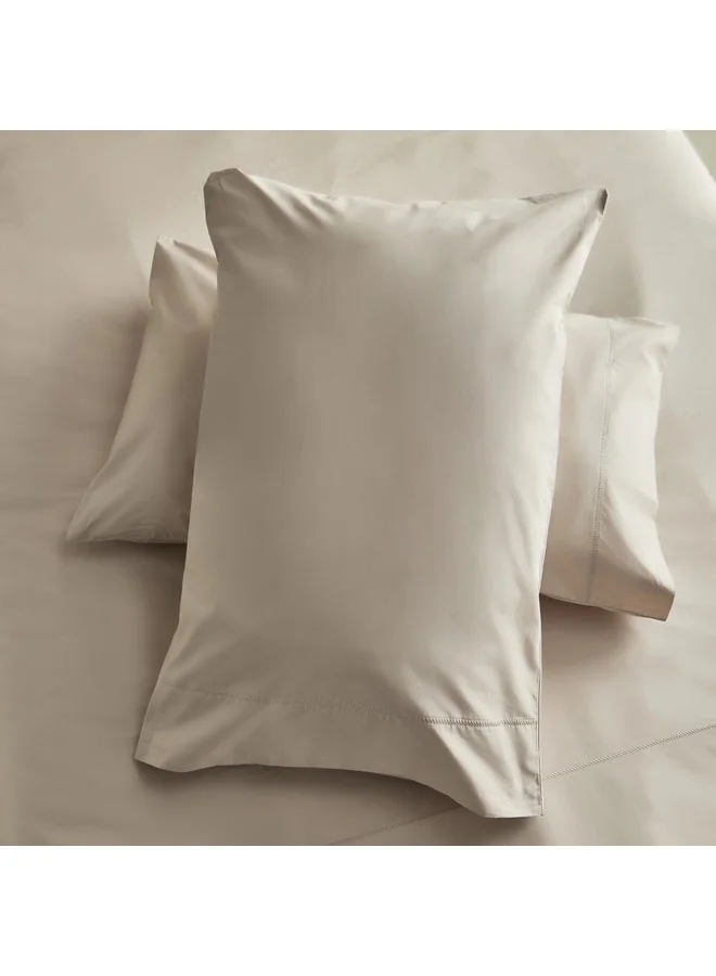 هوم بوكس Purely-Percale 3-Piece 300TC Percale Twin Duvet Quilt Cover Set 150 x 220 cm