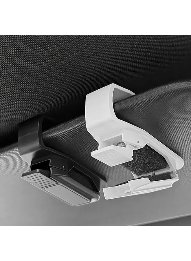 Black Car Glasses Clip For Sun Visor One Click Installation Durable Plastic Built In Sponge Padding Protection Eyeglasses Holder - Image 2