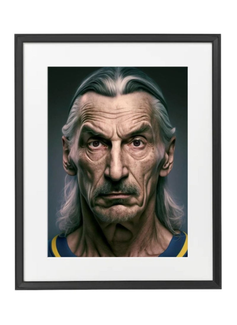 Boomah Accessories - Zlatan Ibrahimovic OLD AI Generated , Artificial Intelligence, Poster with Frame 50x40cm - Image 1