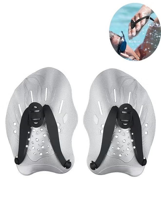Generic Swim Paddles Hand, Swim Training Hand Paddles with Adjustable Straps, Swim Paddles for Adult Children Unisex Professional Swimming Accessories  - Image 1