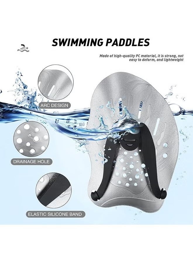Generic Swim Paddles Hand, Swim Training Hand Paddles with Adjustable Straps, Swim Paddles for Adult Children Unisex Professional Swimming Accessories  - Image 3