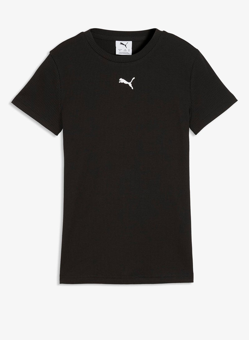 PUMA Youth Essential Elevated Ribbed Slim T-Shirt - Image 1