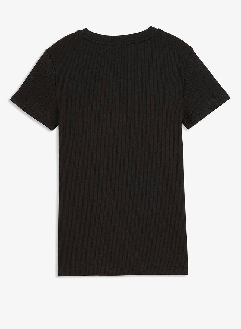 PUMA Youth Essential Elevated Ribbed Slim T-Shirt - Image 2
