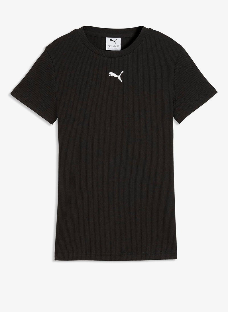 PUMA Youth Essential Elevated Ribbed Slim T-Shirt - Image 1
