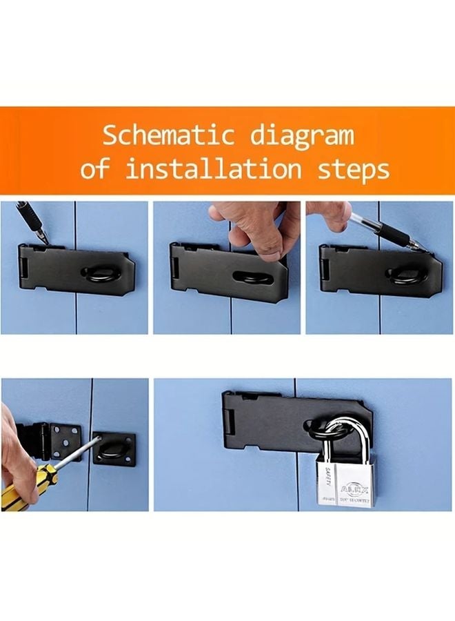Black Stainless Steel Door Lock Hasp Latch With Key Security - Image 4