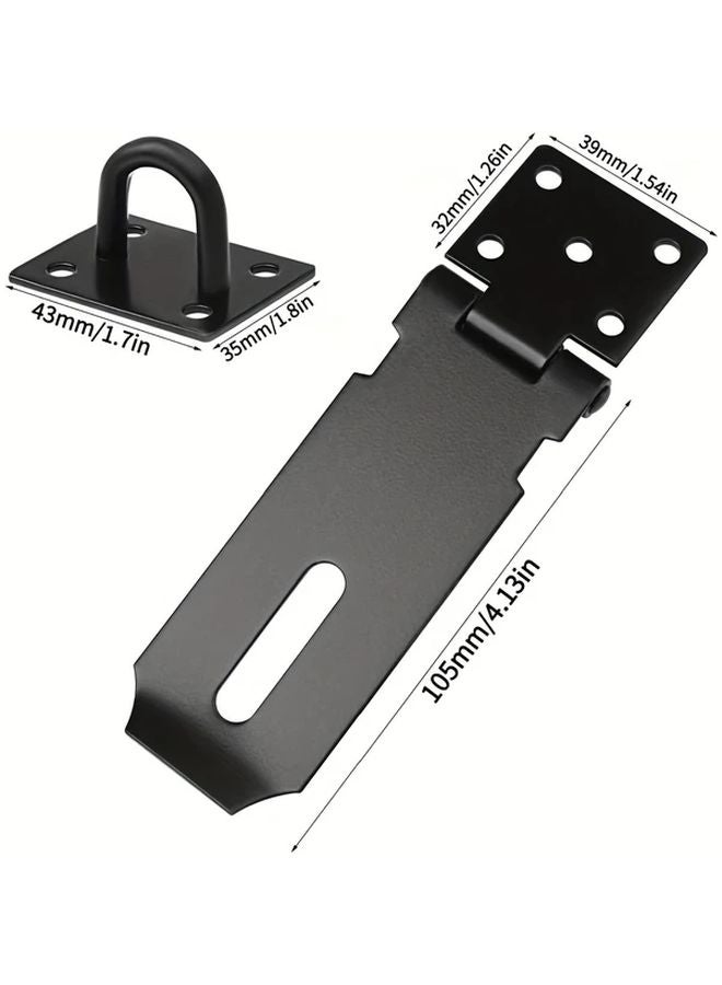 Black Stainless Steel Door Lock Hasp Latch With Key Security - Image 3