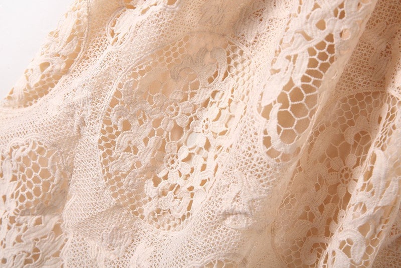 Bow Dream Flower Girl's Dress Vintage Lace Peach 3 - Image 4